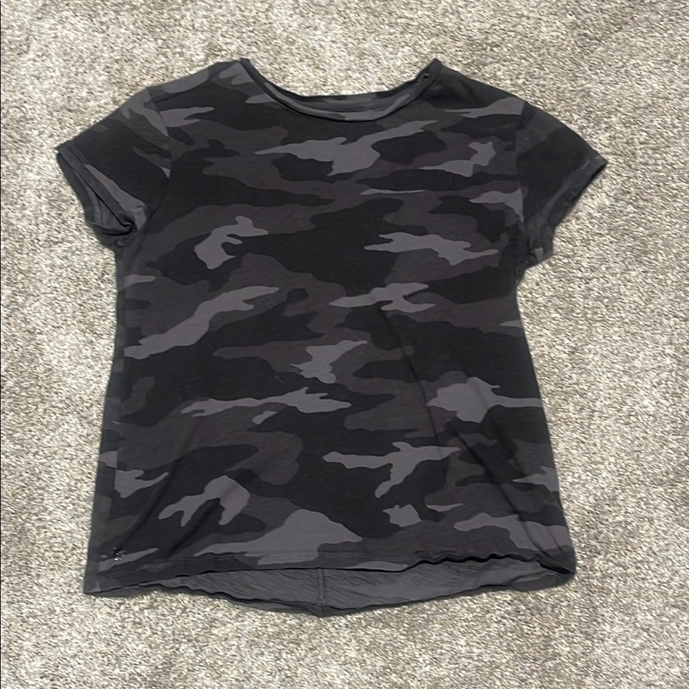 Athleta Girl Camo T-Shirt - Black and Gray